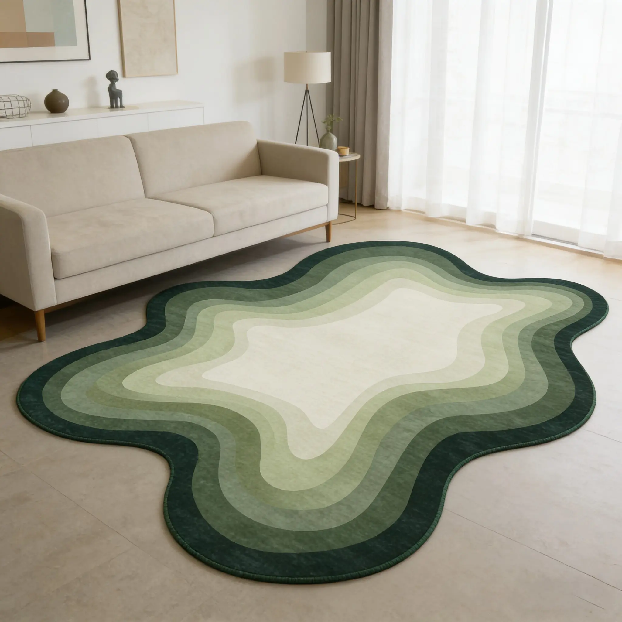 Gradual Cloud Rug, Decorative Rug, Abstract Area Rugs, Irregular Design Rug, Irregular Abstract Line Mat, Soft Area Rug, Indoor Rug, Soft Comfortable Non-, Ideal for Living Room Bedroom Bathroom Kitchen Corridor Home Decor