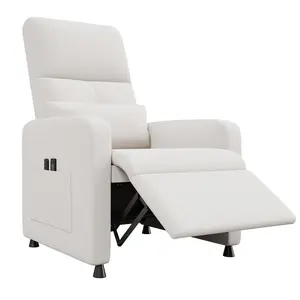 Power Recliner Vanity Chair Set, Memory Foam Electric Living Room Recliner with USB Port, Adjustable Lounge Chair for Bedroom