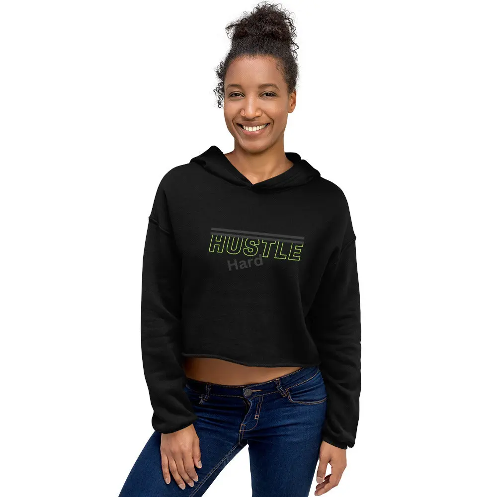 Hustle Hard Crop Hoodie