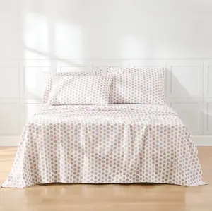 Lush Decor Prisha Floral Sheet Set - 4-Pc Set with Pink Flowers, OEKO-TEX Certified, Soft Microfiber, Cottage Farmhouse Modern Style