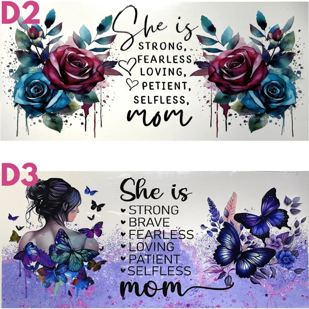 UV DTF Cup Wraps | 16 oz glass wrap | She is UV DTF wraps | MOM cup wraps Decorative