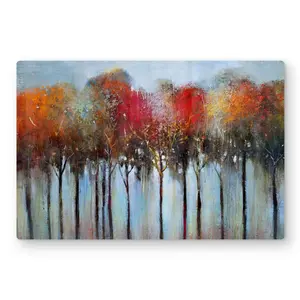 Begin Home Decor C1MP24361RAAND 24 x 36 in. Abstract & Colorful Forest Wall Art - Blue Contemporary Metal Print
