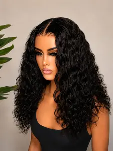 [Ribacee] Short Bob Wavy Wig, No Glue, Instant Wear, Deep Wave, Wet Look, Women's Natural Comfort Lightweight Wig, Adjustable Length, Heat Styling Friendly