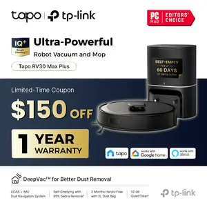 TP-Link & Tapo RV30 MAX Plus: LiDAR Robot Vacuum & Mop with Auto-Empty Dock, 5300Pa,Smart Mapping, Voice Control, 97%+ Dust Pickup, 3L Dust Bag, 2 Months Hands-Free Cleaning  #SummerWins #DealsForYouDays