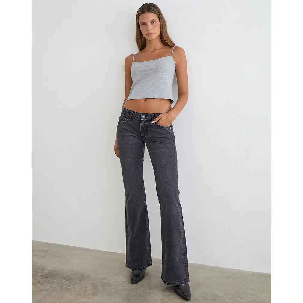 Extra Low Rise Flare Jeans in Vintage Black