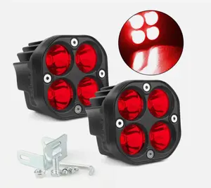 2pcs 3 Inch 40W LED High Intensity Cube Pod Work Light LED Light Red Beam, Super Bright, Day And Night Light