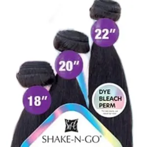 Glossy Bundles - Straight 18", 20", 22" Dye Bleach Perm Hair - Shake-N-Go Style
