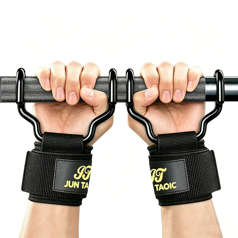 Weight Lifting Hooks Heavy Duty Wrist Straps with Non Slip Grip Adjustable Gym Hooks for Deadlifts Pull Ups Powerlifting Strength Training Workout Gear for Men Women