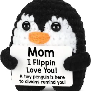 Handmade Mini Crochet Penguin Gift for Mother's Day and Birthdays, Cute Decoration with Fun Tips, Perfect for Mom, Dad, or Wife, Stuffed Animal Gift