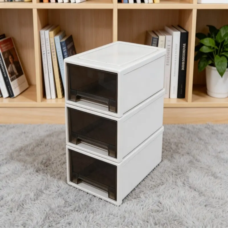 1-Grid Stackable Drawer Organizer Box, suitable for clothes, document stackable storage drawers, wardrobe organization, home tidying, modular storage, stackable design, durable plastic, easy to clean, desktop  (DM354B-3683)