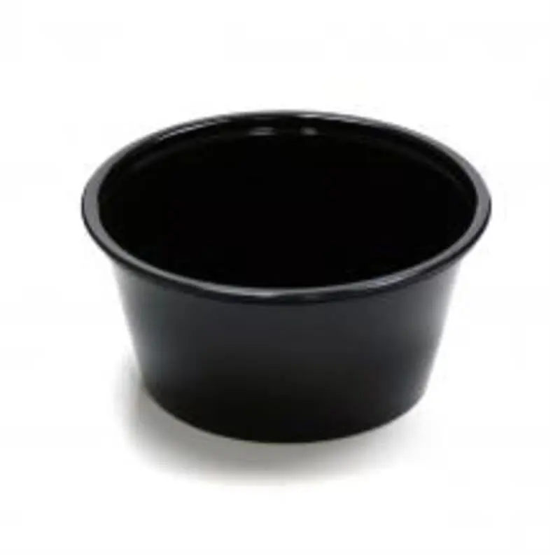Pactiv Plastic Disposable Portion Cup, 3.25 oz Leak-Proof Cold-Appropriate Microwavable Polypropylene, Black - 3000 Per Pack, Ideal for Delivery & Take-Out (PCTYSPP300EA)