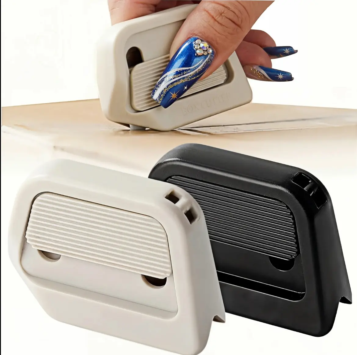Auto Retractable Ceramic Blade Safe Box Cutter - Compact 6cm*4cm Anti-Cut Hand Portable Magnetic Pocket Utility Knife with Corner Guard, Smooth for Parcel Cutting, Tapes, Daily Use Unboxing Without Damaging Inside Items, Avoids Accidental Cuts, Cardboard