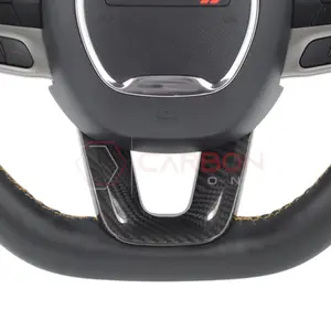 Dodge Charger Challenger Durango 2015+ Carbon Fiber Flat Bottom Lower Steering Wheel Trim Cover
