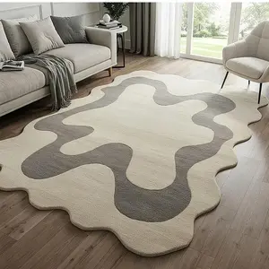 Abstract Art Design Irregular Living Room Carpet, Modern Simple Home Decor Rug, Abstract Rugs, Soft Comfortable Plush Foot Mat for Bedroom, Hallway, Vanity Area