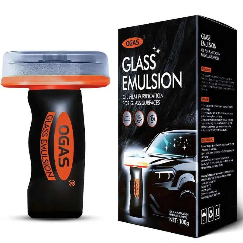 Car Glass Oil Film Cleaner Paste - Professional Automotive Detailing Accessory, Removes Stains & Acid Rain Residue, Enables Fast Lift & Streak-Free Finish, Prepares for Waterproof Anti-Fog Coating, Delivers Crystal-Clear View