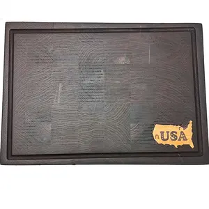 Signature Walnut End Grain Cutting Board with USA Maple Inlay