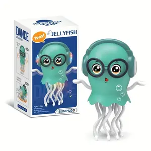 Musical Light Up Dancing Squid Toy for Toddlers Ages 2+, Interactive Play Toy with New Year Picks, LED Lights, Upbeat Music, Bright Colors, Sensory Development & Stress Relief - Perfect Kids' Gift