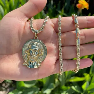 High quality jesus face durable jewelry no green skin rope/torzal