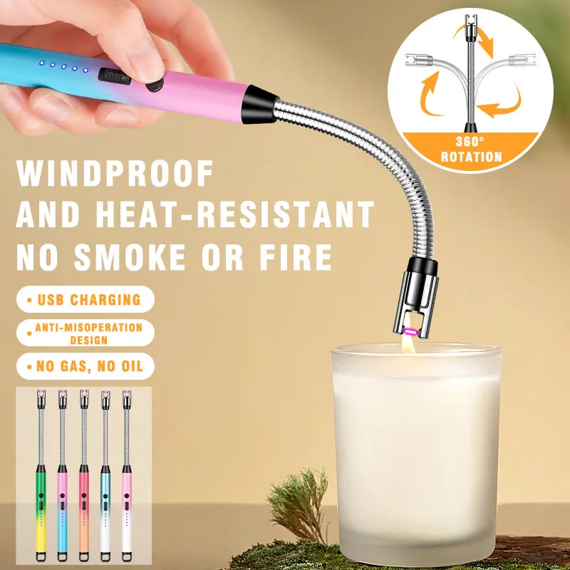 Pulse Igniter - Smokeless Bendable Oil-Free Igniter for Camping - USB Rechargeable Windproof Ignition - Long-Lasting Battery Life - Kitchen Utensils mini portable igniter data cable