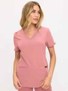 Monarch Uniforms Women’s Scrub Top – Comfortable Stretch V-Neck Medical Shirt with Pockets