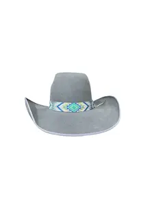 Blue, Green and Lilac Elastic Hat Band 1.25 inch