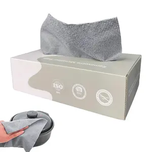 20 Pack Microfiber Cleaning Cloth Rags in Drawer Box, 7.9"x7.9" (20x20cm) Reusable Towels for Kitchen, High Absorbency Oil & Stain Remover, Edgeless Gray Cloths for Dishes Pans Countertops, Clean & Hygienic