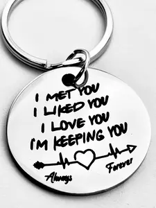 Slogan Pattern Keychain, Creative Keychain for Men & Women, Trendy All-match & Exquisite Keychain for Birthday Gift