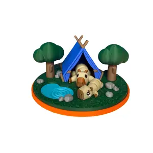 3D Printed Capybara Tent Diorama