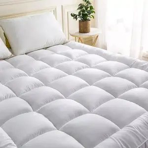 Extra Thick Mattress Topper Quilted Cooling Pad 10CM Stain Resistant Microfiber All Sizes Machine Washable
