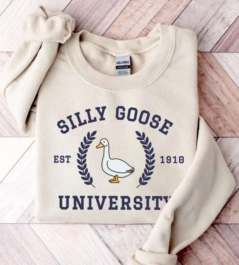 Silly Goose University Sweatshirt/T-Shirt, Unisex Silly Goose University Shirt, Gag Gift, College Sweater, Funny Shirt, Funny Goose Shirt,Funny Gift