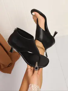 New High Heel Sandals, Classy Sandal, Fine Heel Open Toe Breathable Women's Shoes, Above Ankle Below Knee, Plain Pattern, Rubber Material, Classic, Fashionable Breathable Sandals