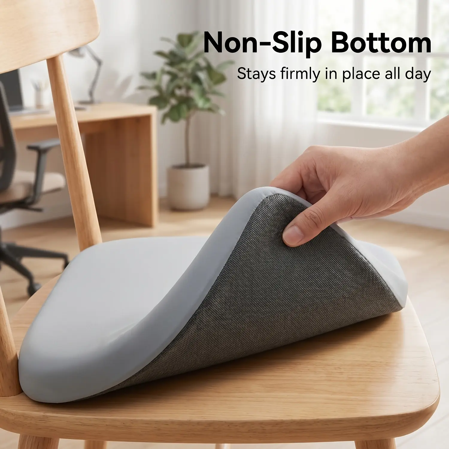 Thick Memory Foam Seat Cushion, 4cm High-Density Ergonomic Chair Pad for Hip & Back Support, Removable Washable Cover, Anti-Slip Bottom, Comfortable Cushion for Office Chair, Gaming Chair, Truck, Car & Home Use