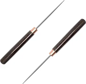 2 count Scratch Awl Tool, with Wooden Handle, Leather Awl Punch Tool,Tailors Awl, for Punching Stitching Sewing, Awl Repair Tool for Leather Craft