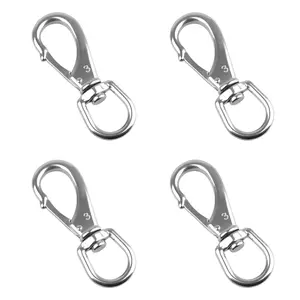 4-Pack Anti-Tangle Swivel Flag Clips, Heavy-Duty Stainless Steel Snap Hooks
