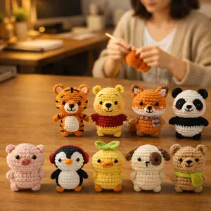 Mini Crochet Animal Keychain, Cute Crochet Keychain, Handmade Amigurumi Plush Bag Charms, Tiny Stuffed Animal Gift, Gift for Friends