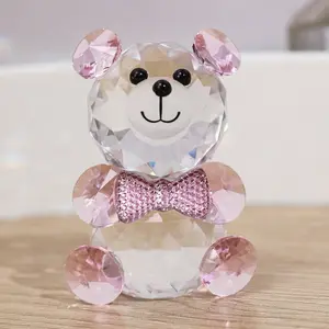 Cute Crystal Bear Figurine, Home Decor Statue, Home Ornament, Adorable Home Decor Accessory for Living Room, Desktop Decoration Gift, Perfect Present Idea