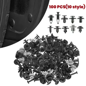 10 Sizes 100PCS Car Retaining Clips Kits for Fenders, Bumpers, Doors, Side skirts Replacement - Universal Rivets Fasteners Kit for most models