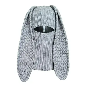 Crochet Bunny Ear Balaclava Ski Mask - Handmade, Available in Various Colors, Features Bunny Ear Design