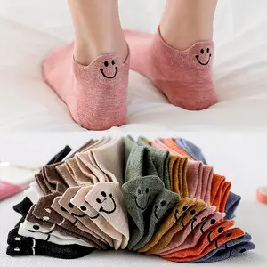 Kawaii Women's Embroidered Ankle Socks 10 Pairs Cotton Ruffled Edge Breathable Soft Stretchy Low Cut Pastel Colors for Casual Lightweight Aesthetic Maternity Bridal Womenswear Outfits