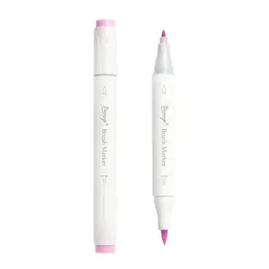 Bianyo Brush Marker - Pink Feature Highlighter from 366 Brush & Fine Series | Single Marker Selection | No Warranty Writing Stationery