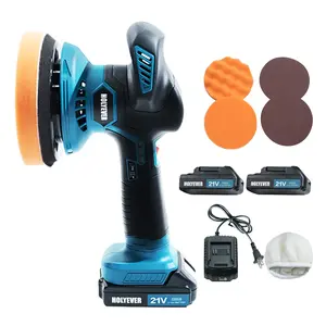 Holyever Cordless Car Polisher with Lithium Rechargeable Battery*2, Multifunctional Variable Speed for Car Detailing, Tile Polishing, Gifts.