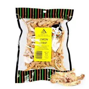 Tasty Sweet Dried Lemon Strips - Popular Crack Seed Style Oriental Fruit Snack - Packed fresh in Hawaii - 8.5 Ounce