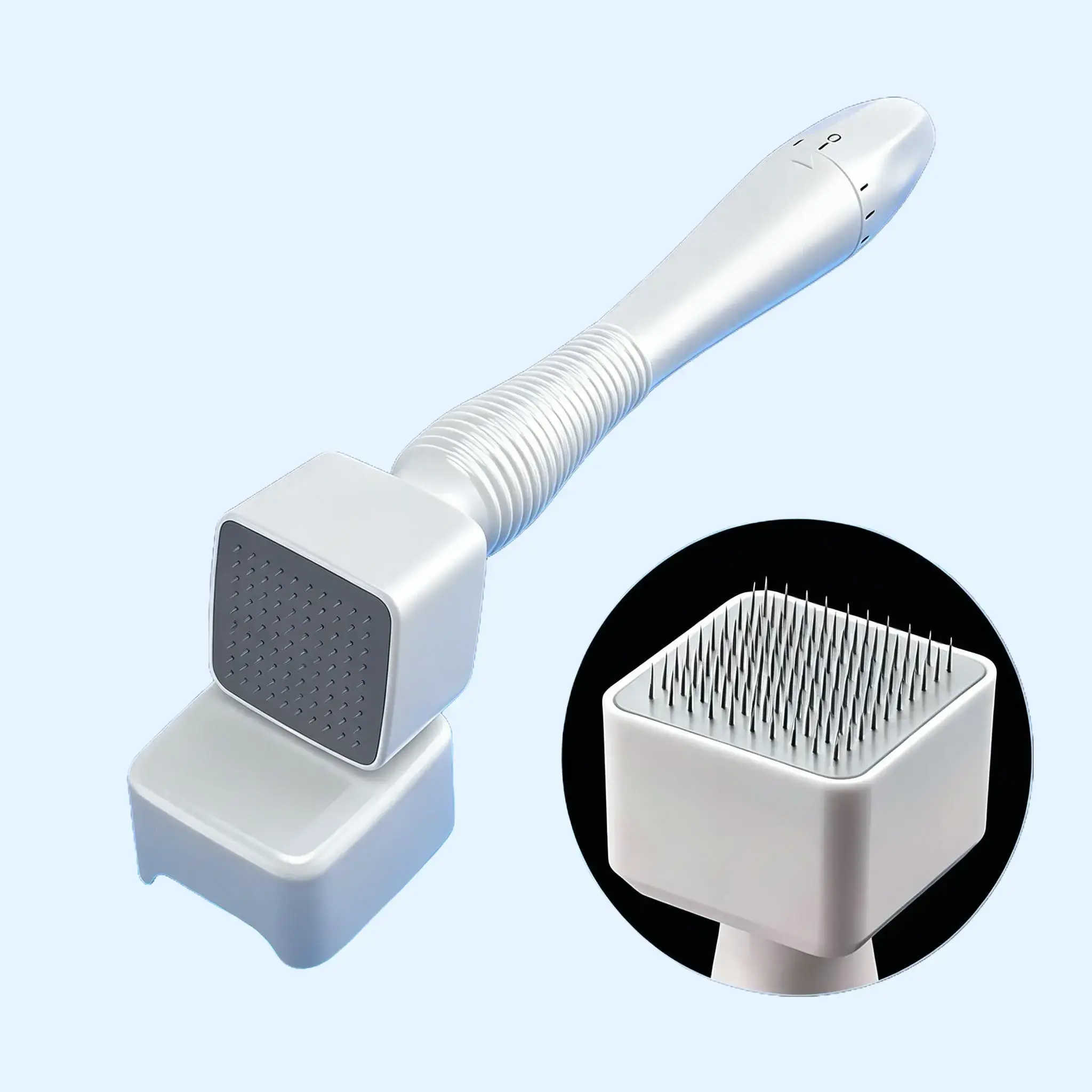 0.25mm Lightweight Titanium Needles Derma Stamp - Manual Facial Beauty Instrument, Skin Care Tools for Face & Scalp Serum Boost Absorption, Anti-Aging & Skin Texture Improvement