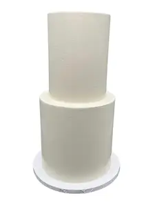 FromJennWithLove 2 Tier Fake Cake 6 & 8 Inch Tiers for Wedding and Events, Ivory, 16 Inches Tall, Made in USA
