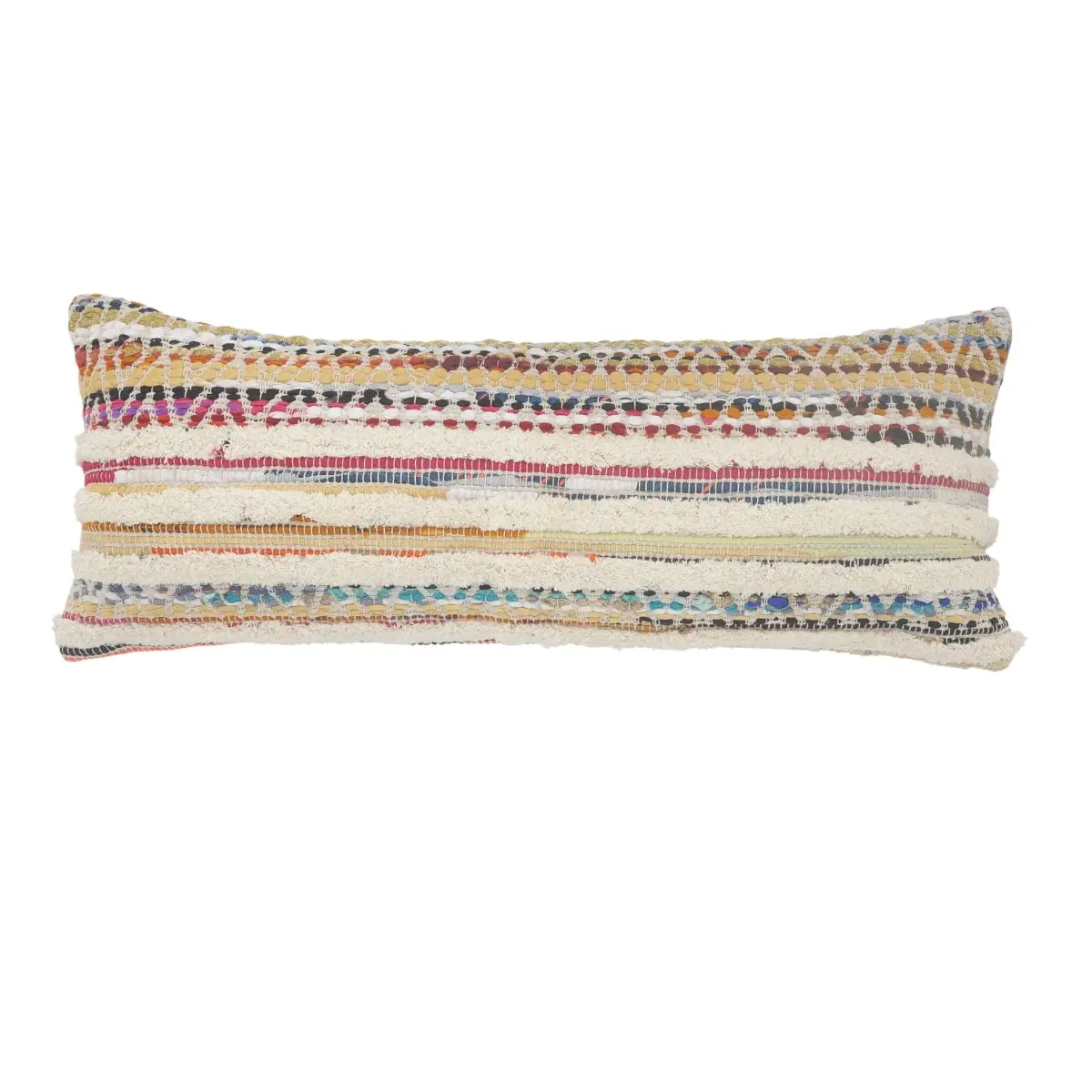 14 x 14 x 36 in. Multi Color Striped Zippered 100 Percent Cotton Throw Pillow - Set of 2
