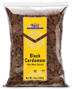 Rani Black Cardamom Pods (Kali Elachi) Whole Indian Spice 14oz (400g) ~ All Natural | Vegan | Gluten Friendly | NON-GMO | Kosher | Indian Origin | Smokey, Tsaoko, Cao Guo, Bach Dan Khau, Badi