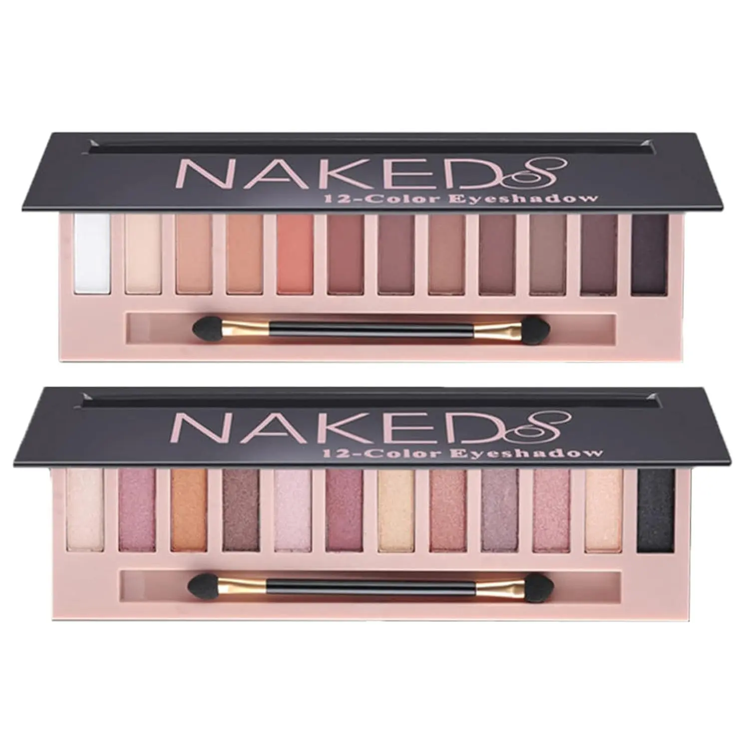 2 Pack  Makeup Nude Colors Eyeshadow Palette Natural Nude Matte Shimmer Glitter Pigment Eye Shadow Pallete Set Waterproof Smokey Professional Beauty Makeup Kit (2 PCS)