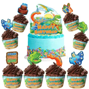 Dinosaur Cake Topper & Dinosaur Cupcake Toppers Kit