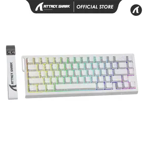 ATTACK SHARK X68 HE Rapid Trigger Mechanical Gaming Keyboard 60% Wired TKL with Adjustable Actuation,Hall Effect Magnetic Switch,8KHz Polling Rate,RGB Backlit,Top Mount for PC Mac Esport Gamer