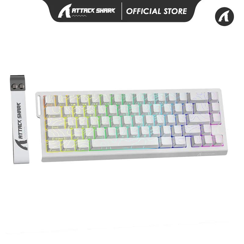 ATTACK X68 HE Rapid Trigger Gaming Keyboard - 60% Mini Wired TKL, Hall Effect Magnetic Keys, Adjustable Actuation, 8KHz Polling Rate, RGB Backlight, PBT/Alloy Top Mount, Cherry Profile, Mechanical Feel, Ergonomic for PC Esport Gamers